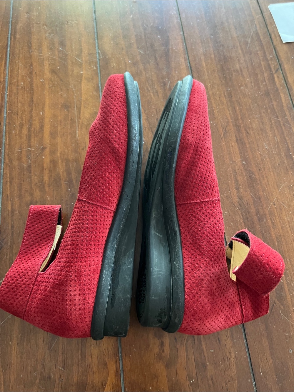 Loints of Holland Red Suede Mary Jane Flats with Ankle Strap (sz 37) - Picture 3 of 12
